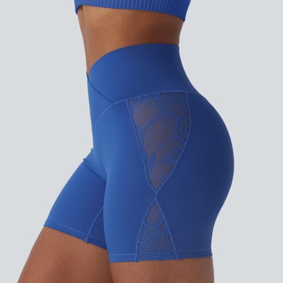 HALARA Pants - Halara high waisted crossover lace pocket shorts 5 inches large